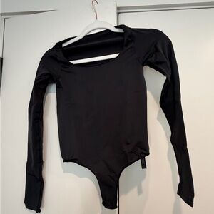 SKIMS Black Long Sleeve Bodysuit
